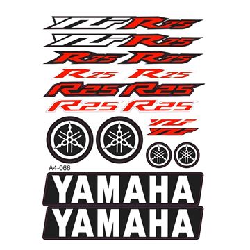 Yamaha YZF R25 Sticker Yazı Seti Kırmızı Resimi