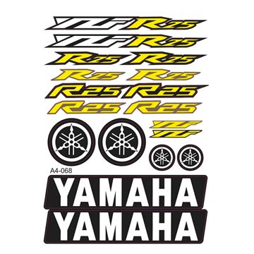 Yamaha YZF R25 Sticker Yazı Seti Sarı Resimi