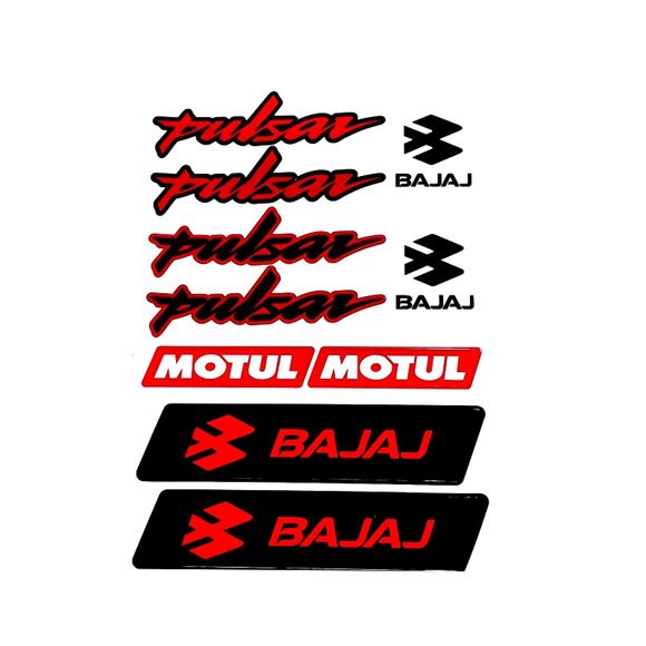 Bajaj Pulsar Sticker (Etiket) Seti Kırmızı A4 Boyut Resimi