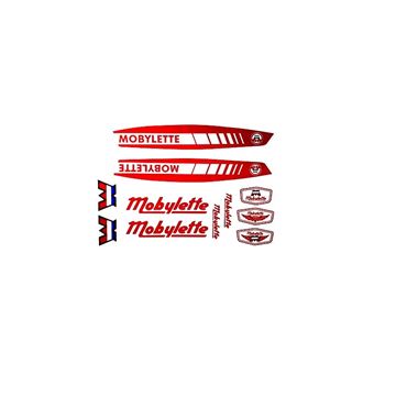 Mobylette AV7 Yazı Seti (Sticker) Kırmızı Resimi