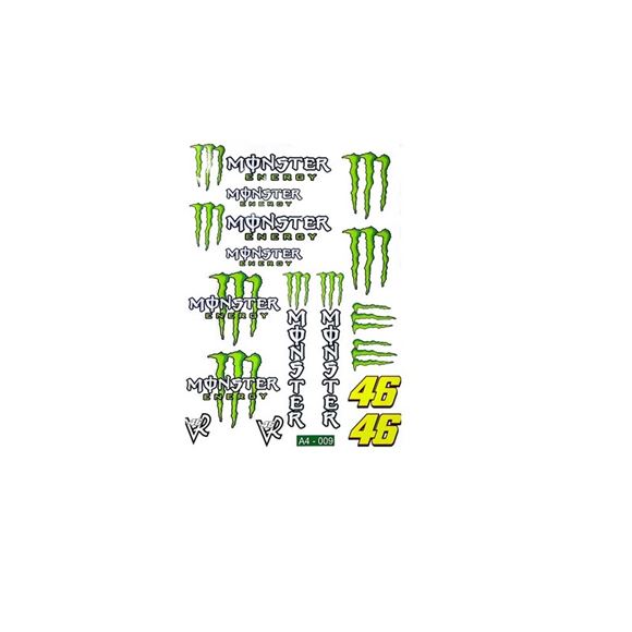 Monster Motosiklet Sticker (Etiket) Set Resimi